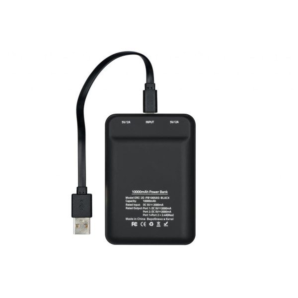 Портативное зарядное устройство 2Е 10000мА/ч, DC 5V, 2USB-2.1A&2.1A, 4 LED indicator, Soft, черный